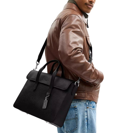 Coach Unisex Sullivan Portfolio Brief Silver/Black