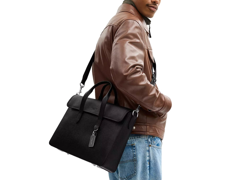Coach Unisex Sullivan Portfolio Brief Silver/Black