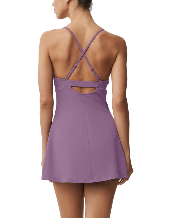 alo Women's Airbrush Splendor Dress Plum Kiss