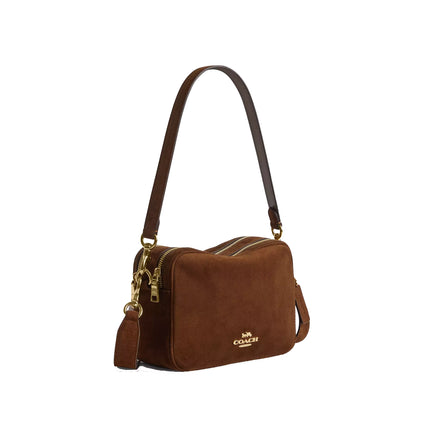 Coach Women's Carey Crossbody Bag Suede/Gold/Warm Brown