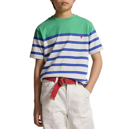 Polo Ralph Lauren Boy's Striped Cotton Jersey Tee Plato Green Multi