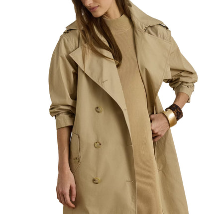 Polo Ralph Lauren Women's Double-Breasted Cotton Trench Coat Birch Tan