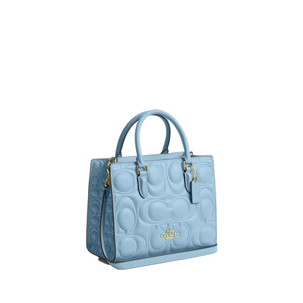 Coach Women's Maggie Small Tote Bag In Signature Leather Gold/Azure