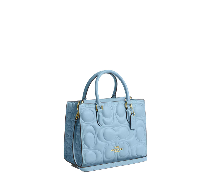 Coach Women's Maggie Small Tote Bag In Signature Leather Gold/Azure