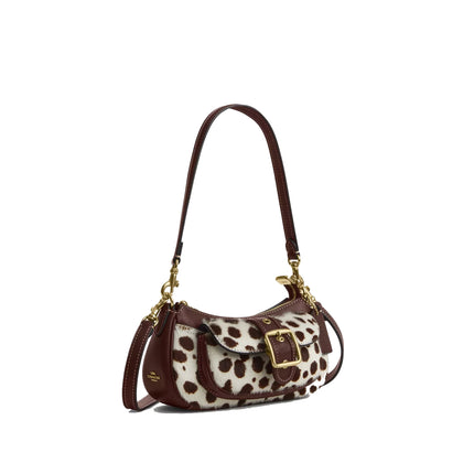 Coach Women's Ashton Mini Shoulder Bag In Haircalf Gold/Dark Brown Chalk