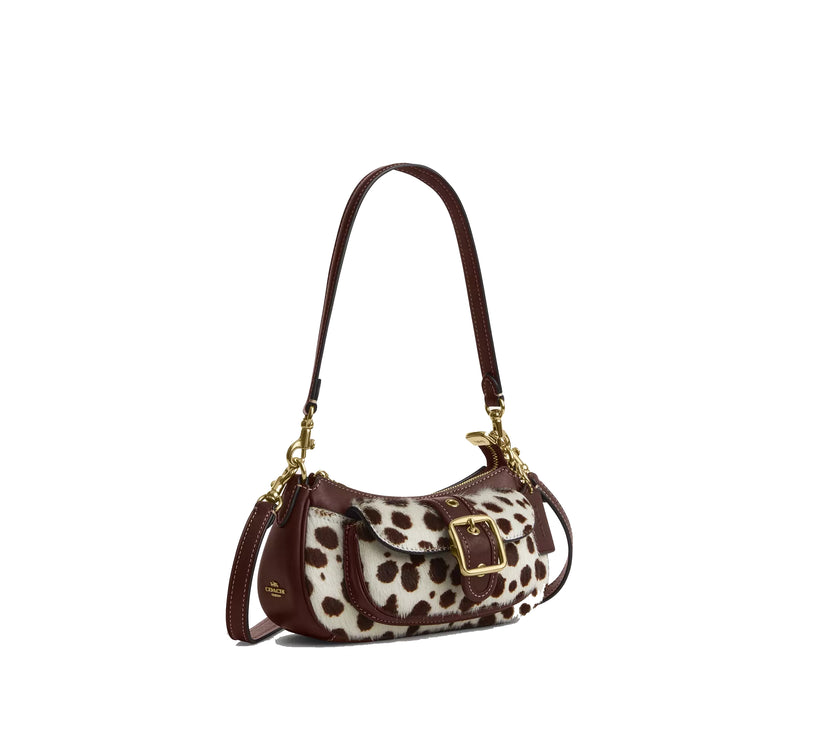 Coach Women's Ashton Mini Shoulder Bag In Haircalf Gold/Dark Brown Chalk