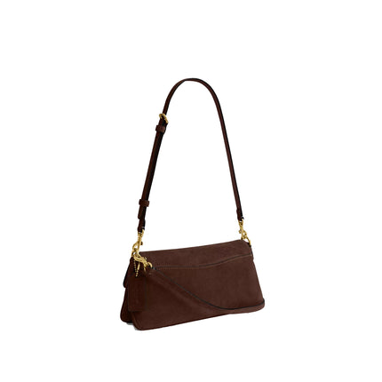 Coach Women's Jet Shoulder Bag Suede/Brass/Dark Chocolate