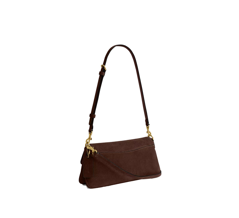 Coach Women's Jet Shoulder Bag Suede/Brass/Dark Chocolate