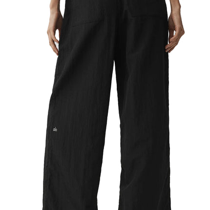alo Women's Ripstop Electric Straight Leg Pant Black