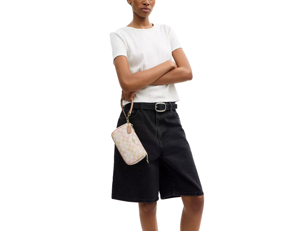 Coach Women's Nolita 19 In Pretty Signature Canvas Gold/Chalk/Pink