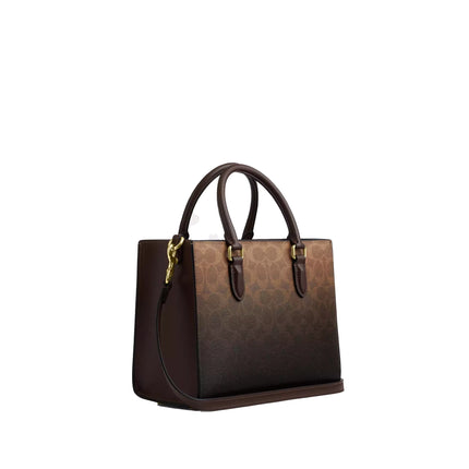 Coach Women's Maggie Small Tote Bag In Ombre Signature Canvas Gold/Brown