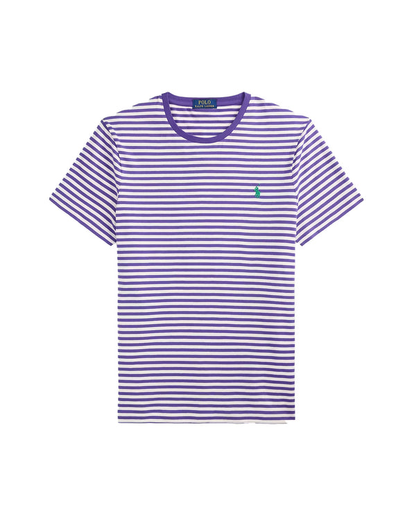 Polo Ralph Lauren Men's Classic Fit Striped Jersey T-Shirt Cabana Purple/White