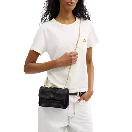 Coach Women's Elodie Crossbody Bag 18 With Quilting Gold/Black