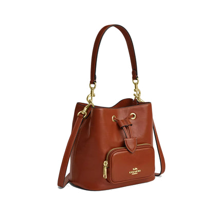 Coach Women's Rowan Bucket Bag With Pocket Gold/Cinnamon