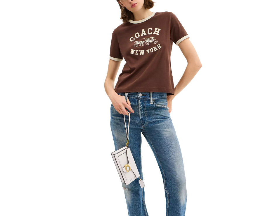 Coach Women's Tabby Chain Crossbody Bag 19 Brass/Chalk