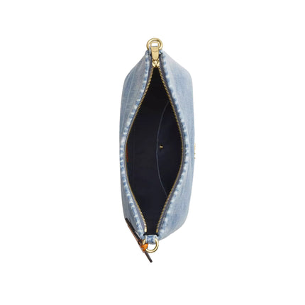 Coach Women's Laurel Shoulder Bag In Loved Denim With Charms Gold/Light Indigo