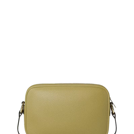 Michael Kors Women's Jet Set Large Pebbled Leather Camera Crossbody Bag Oregano/Gold
