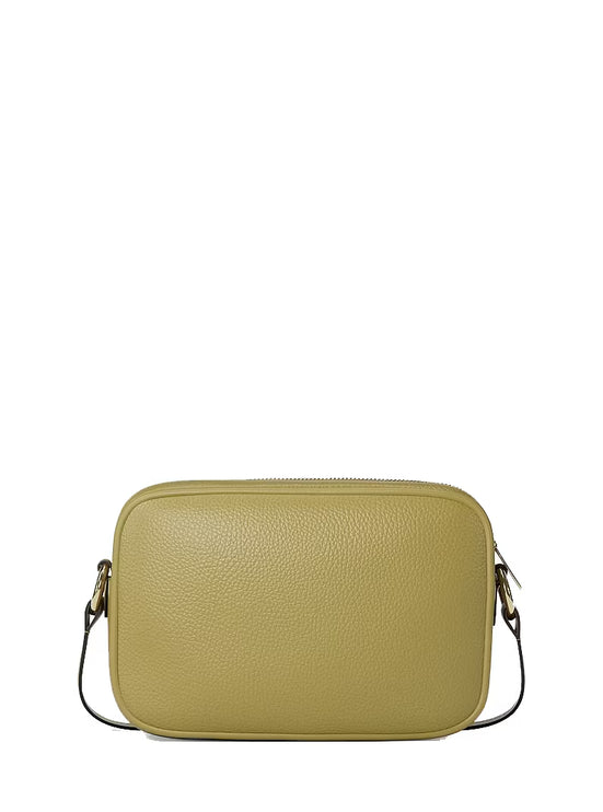 Michael Kors Women's Jet Set Large Pebbled Leather Camera Crossbody Bag Oregano/Gold