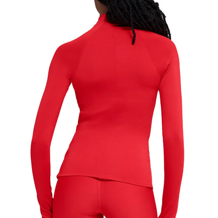 alo Women's Airlift Winter Warm 1/4 Zip Long Sleeve Bright Red