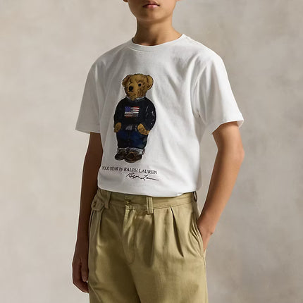 Polo Ralph Lauren Boy's Polo Bear Cotton Jersey Tee White Core Bear