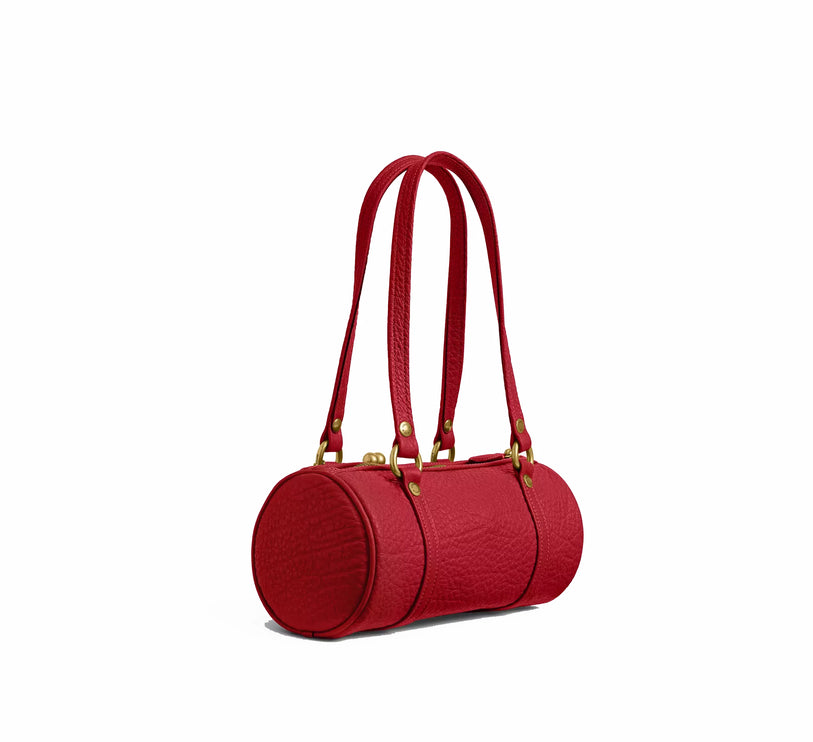 Coach Women's Kisslock Barrel Bag 28 Brass/Poppy