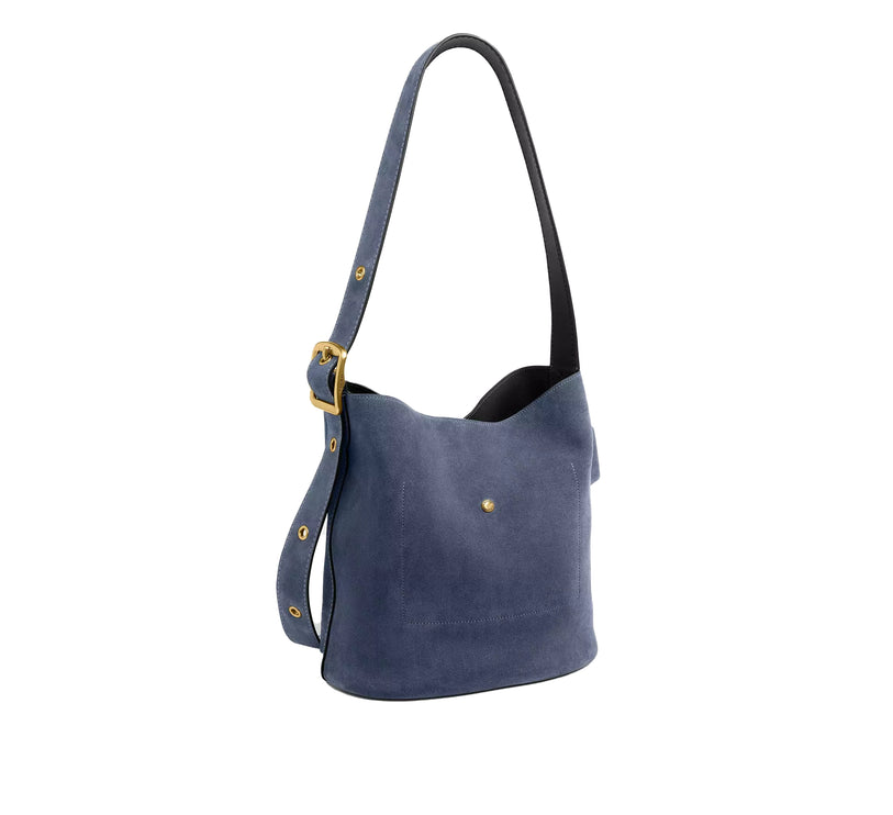 Coach Women's Bleecker Bucket Bag Suede/Brass/Light Denim