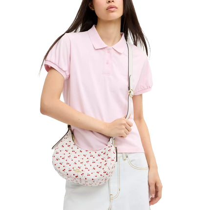 Coach Women's Emily Shoulder Bag With Cherry Print Gold/Chalk Multi