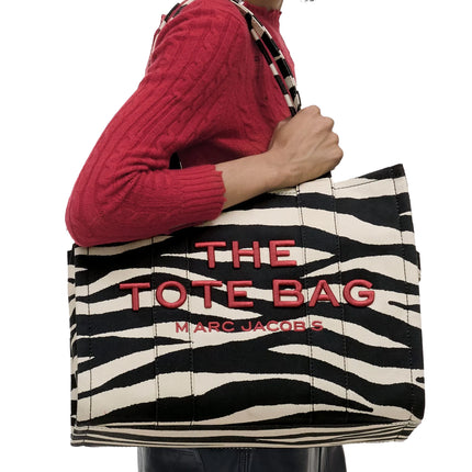 Marc Jacobs Women's Zebra Print Large Tote Bag White/Black