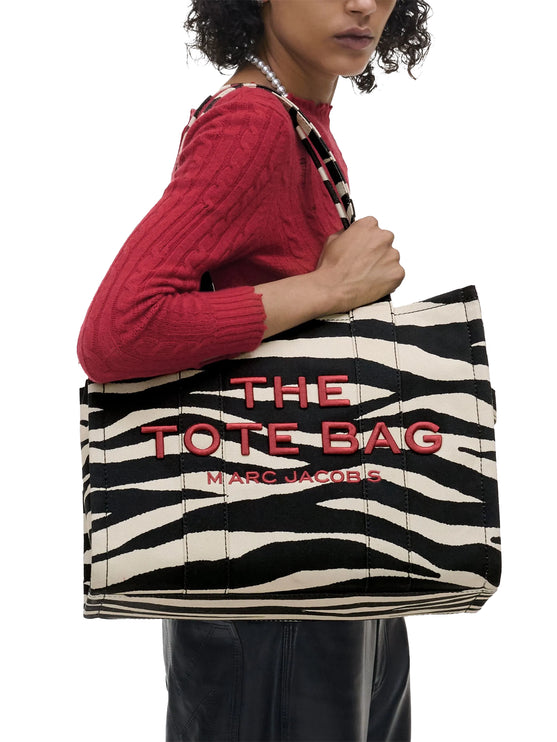Marc Jacobs Women's Zebra Print Large Tote Bag White/Black