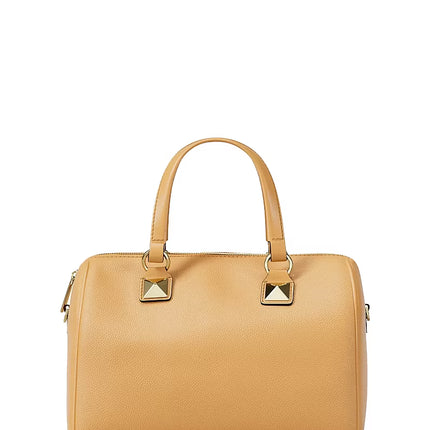 Michael Kors Women's Grayson Medium Pebbled Leather Duffel Bag Honeywheat/Gold
