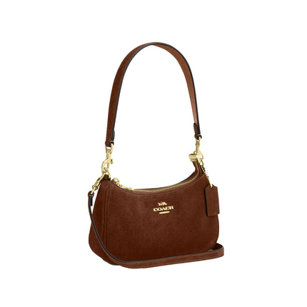 Coach Women's Teri Mini Crossbody Bag Suede/Gold/Warm Brown