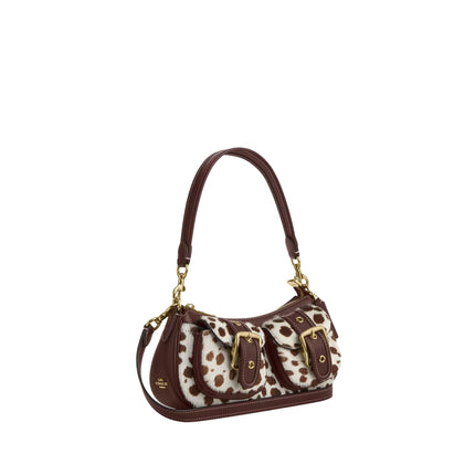 Coach Women's Ashton Shoulder Bag In Haircalf Gold/Dark Brown Chalk