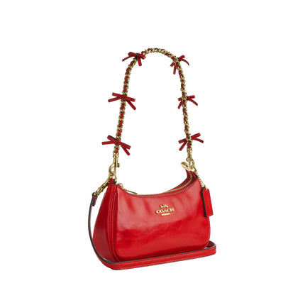 Coach Women's Teri Mini Crossbody Bag With Bows Gold/Bright Cherry