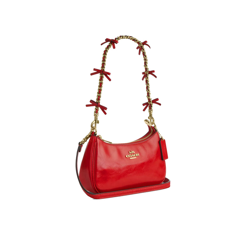 Coach Women's Teri Mini Crossbody Bag With Bows Gold/Bright Cherry