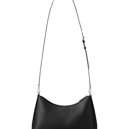 Michael Kors Women's Sammy Medium Pebbled Leather Convertible Shoulder Bag Black/Silver