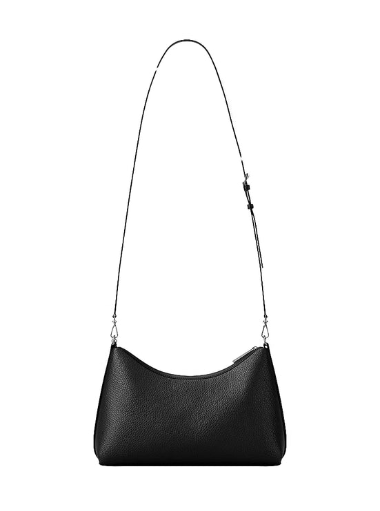 Michael Kors Women's Sammy Medium Pebbled Leather Convertible Shoulder Bag Black/Silver