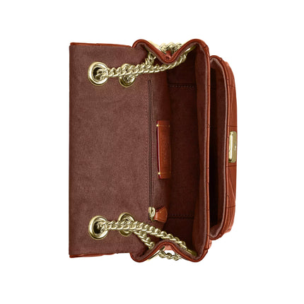 Coach Women's Elodie Crossbody Bag 18 With Quilting Gold/Cinnamon