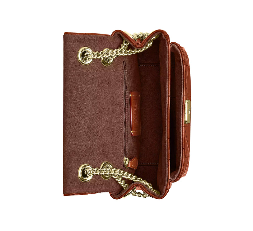 Coach Women's Elodie Crossbody Bag 18 With Quilting Gold/Cinnamon