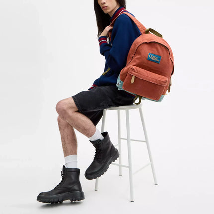 Coach Unisex Tyler Backpack In Loved Canvas Silver/1941 Saddle Multi