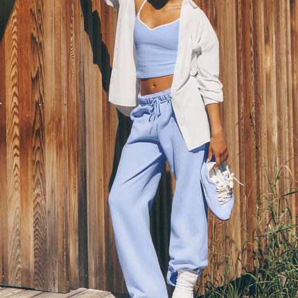 alo Women's Accolade Straight Leg Sweatpant Light Provence Blue
