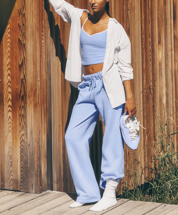 alo Women's Accolade Straight Leg Sweatpant Light Provence Blue