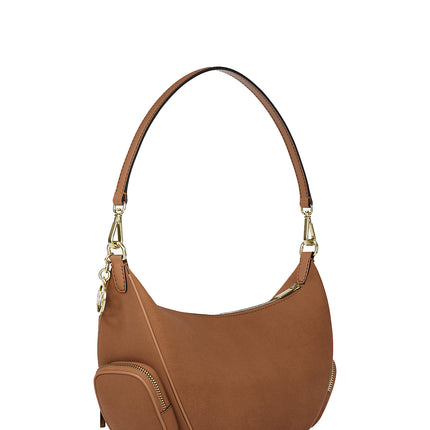 Michael Kors Women's Merritt Medium Suede Convertible Shoulder Bag Luggage/Gold