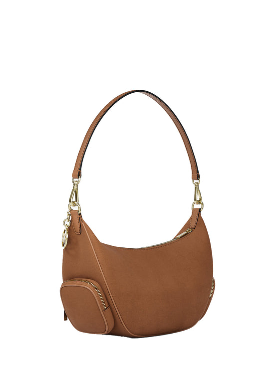 Michael Kors Women's Merritt Medium Suede Convertible Shoulder Bag Luggage/Gold