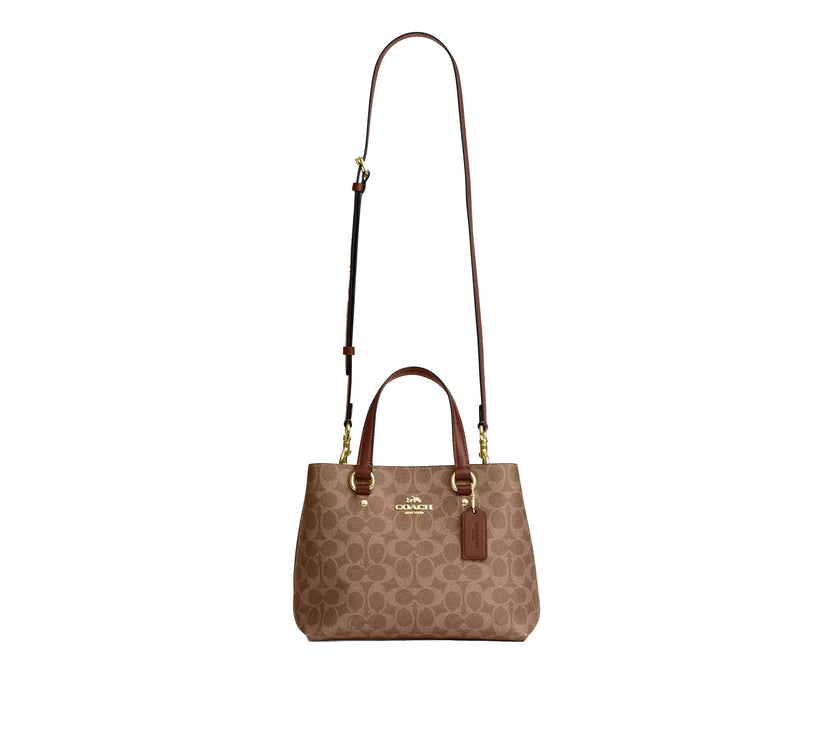 Coach Women's Station Carryall Bag In Signature Canvas Gold/Tan/Brown