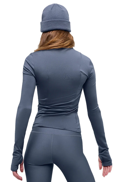 alo Women's Airlift Winter Warm Radiant Full-Zip Jacket Bluestone