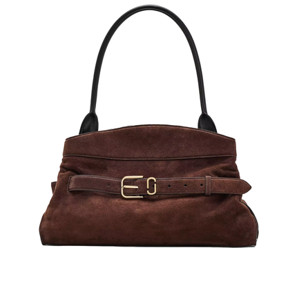 Marc Jacobs Women's The Suede Dakota Satchel Bag Dark Brown