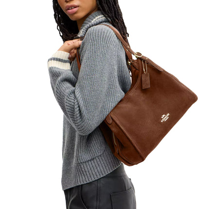 Coach Women's Erin Shoulder Bag Suede/Gold/Warm Brown