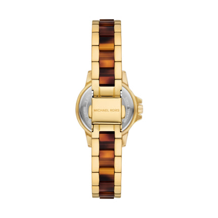 Michael Kors Women's Petite Everest Pavé Gold-Tone and Tortoiseshell Acetate Watch Gold MKO1308
