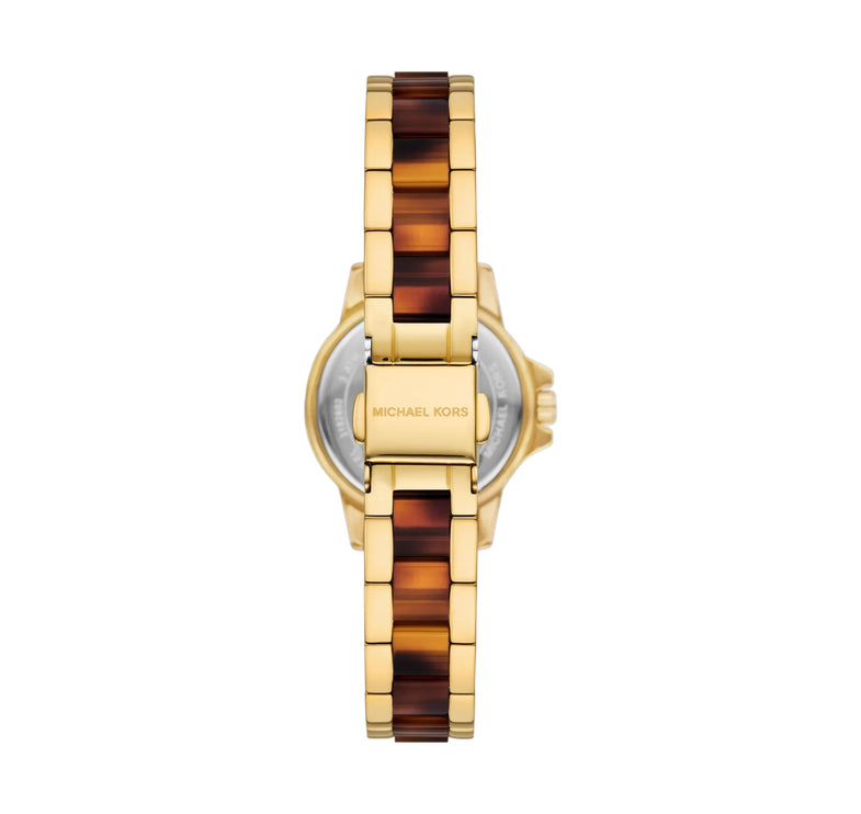 Michael Kors Women's Petite Everest Pavé Gold-Tone and Tortoiseshell Acetate Watch Gold MKO1308