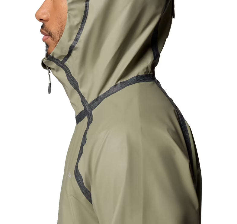 Columbia Men's Reign No Shine Rain Jacket Stone Green